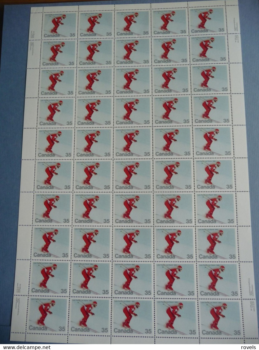 (4) CANADA MNH SHEET OLYMPIC GAMES 1980 Downhill Skiing SEE SCAN. - Blocs-feuillets