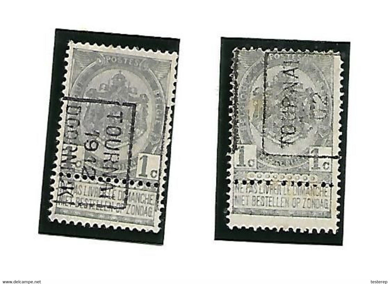 2 Pcs TOURNAI 1912  & 02  (1Ct) - Roller Precancels 1894-99