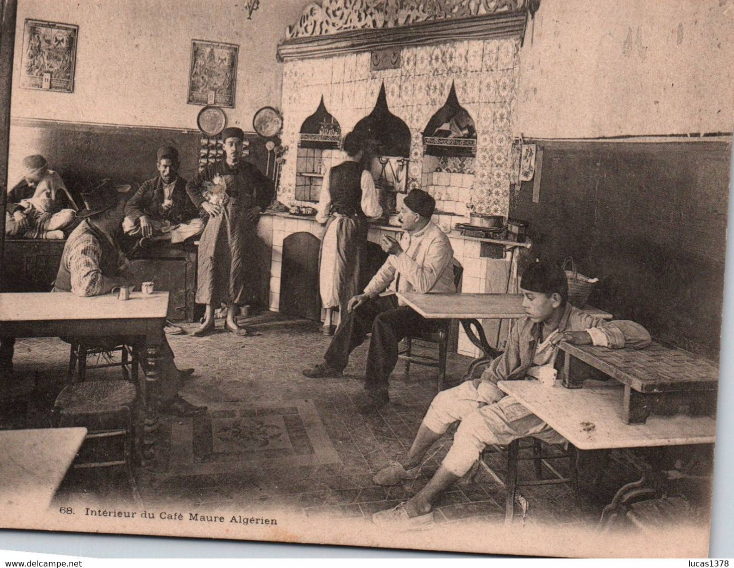 INTERIEUR DU CAFE MAURE ALGERIEN /RARE - Professioni