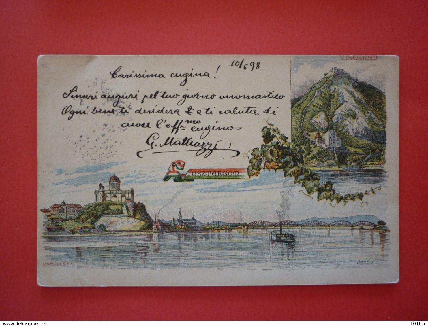 HUNGARY - ESZTERGOM , OLD LITHO 1898 - Ungheria