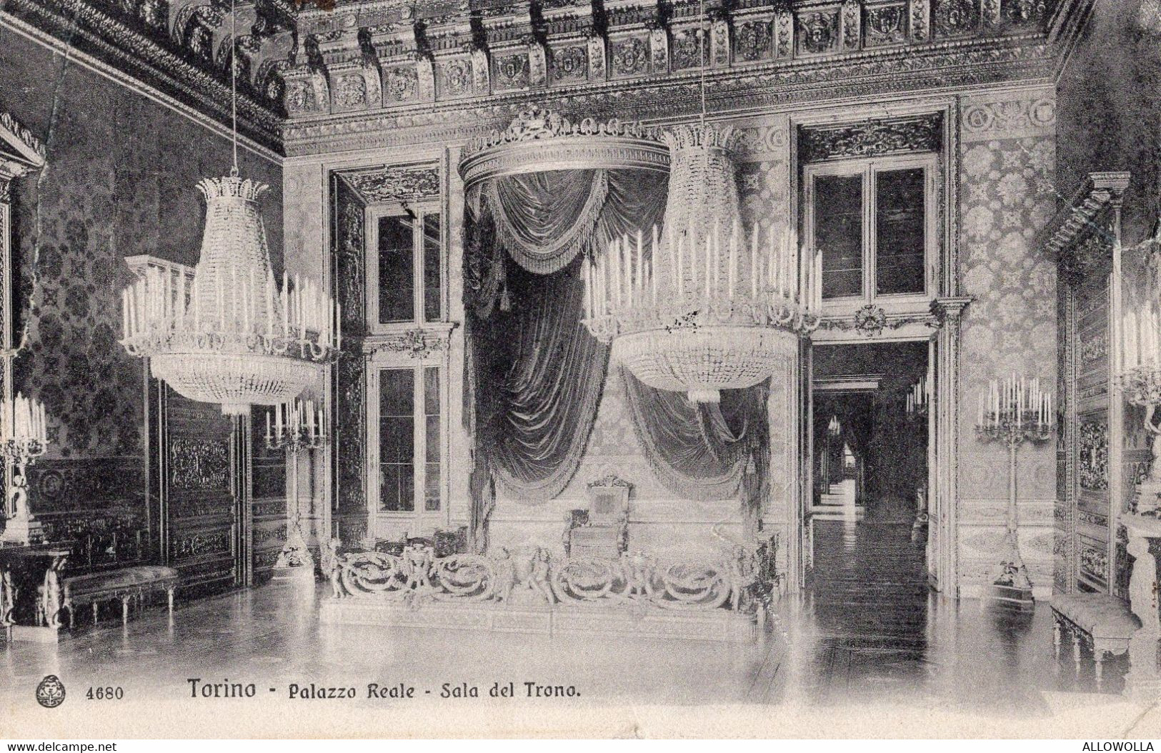 11200" TORINO-PALAZZO REALE-SALA DEL TRONO "-VERA FOTO-CART SPED 1906 - Palazzo Reale