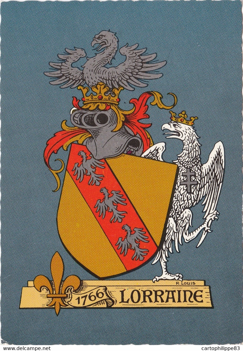 BLASON DE LA LORRAINE PAR L'ARTISTE HERALDISTE R LOUIS - Lorraine