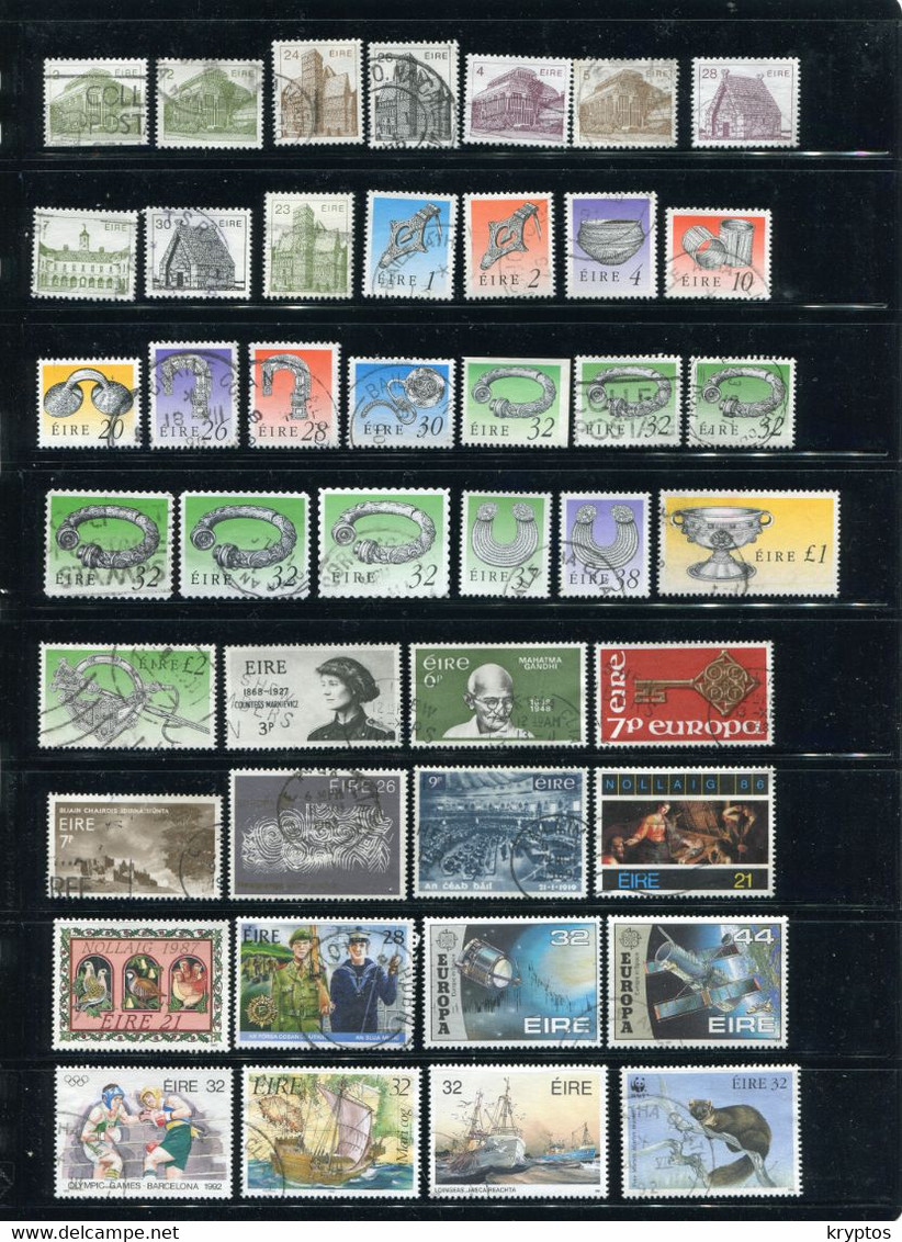 Ireland. A Selection Of Used Irish Stamps - 4 Pages! - Collections, Lots & Series