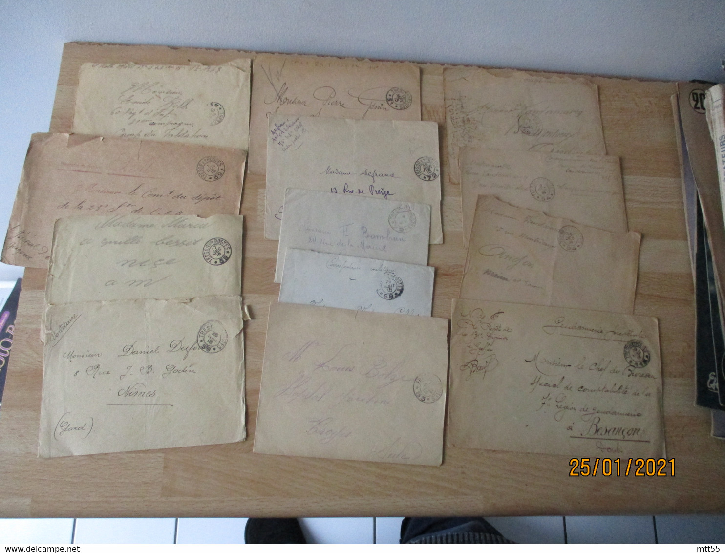 Lot 14 Lettres Tresor Et Postes 2 Cercles 2 Etoiles Guerre 14.18 - Oorlog 1914-18