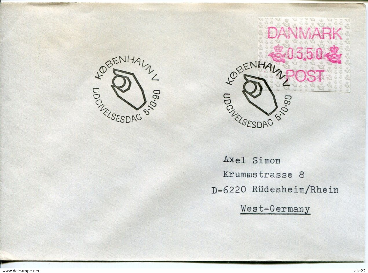 Denmark Dänemark Mi# ATM 1 Used On FDC - Timbres De Distributeurs [ATM]