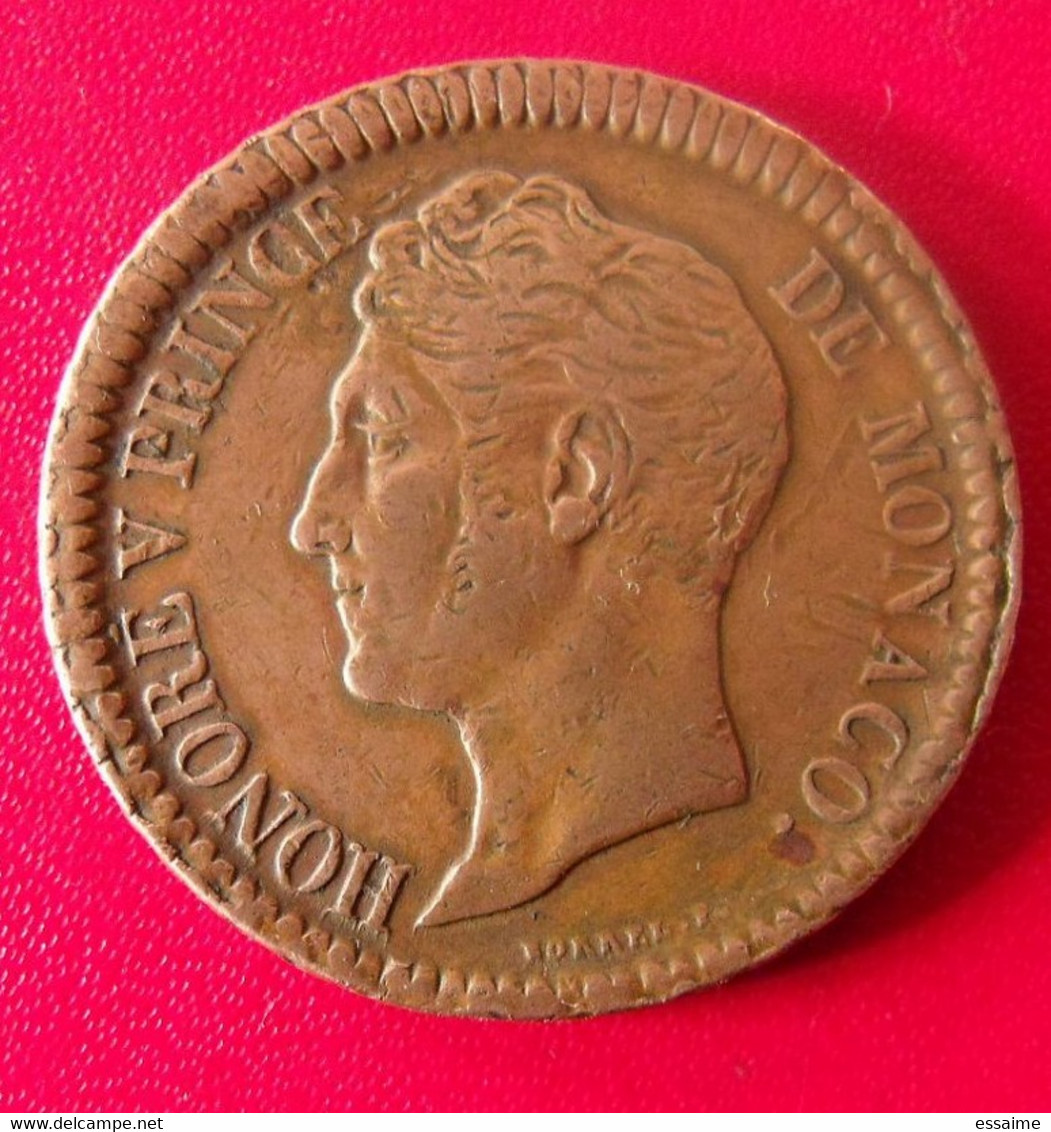 Monaco. Honoré V. Un Décime 1838 C M. Diam. 33 Mm - 1819-1922 Onorato V, Carlo III, Alberto I