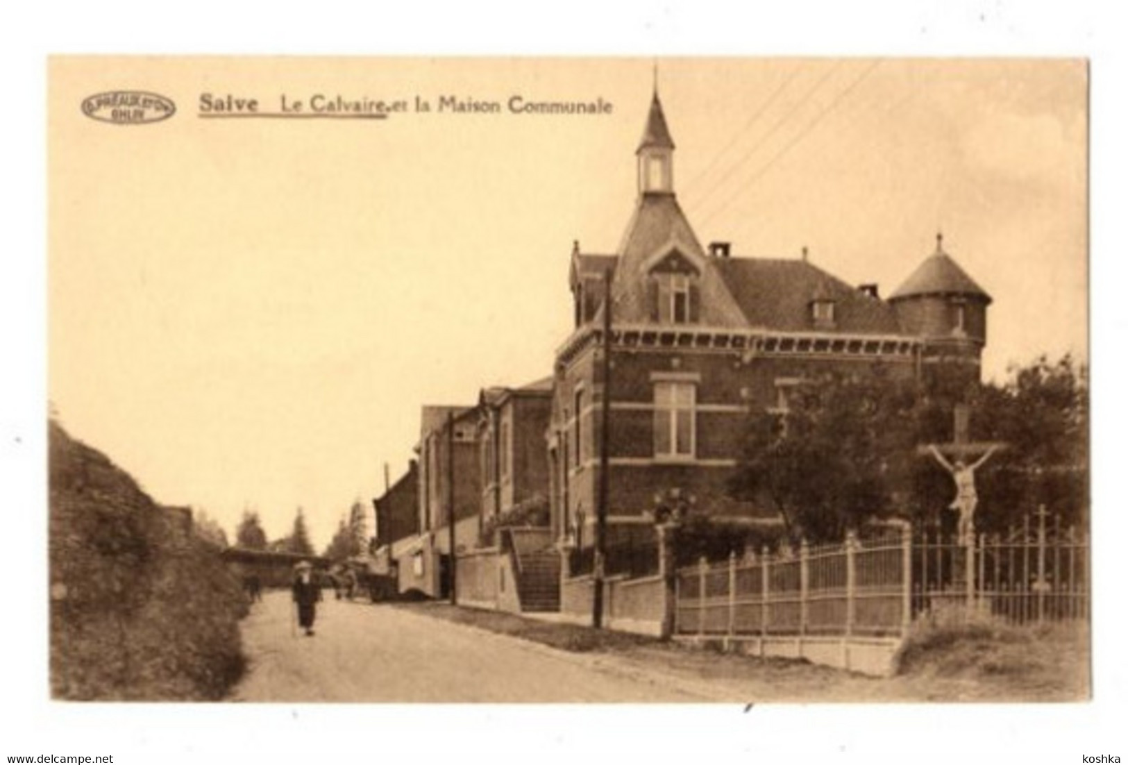 SAIVE - Le Calvaire Et La Maison Communale - Non Envoyée - Préaux - Blegny