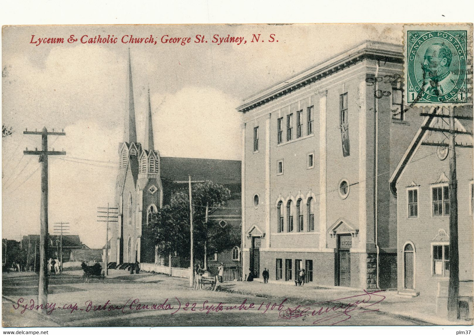 SYDNEY, N.S. - Lyceum & Catholic Church - Cape Breton