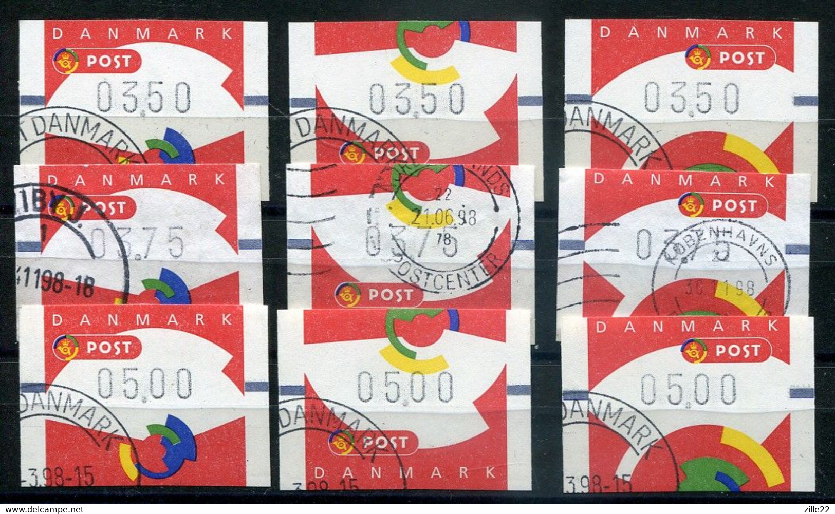 Denmark Dänemark Mi# ATM 5-7 Gestempelt/used - Sales Sets - Timbres De Distributeurs [ATM]