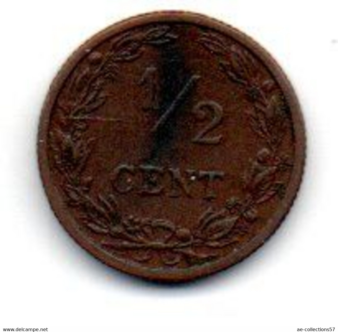 Pays -Bas -  1/2 Cent 1906 - TTB - 0.5 Centavos