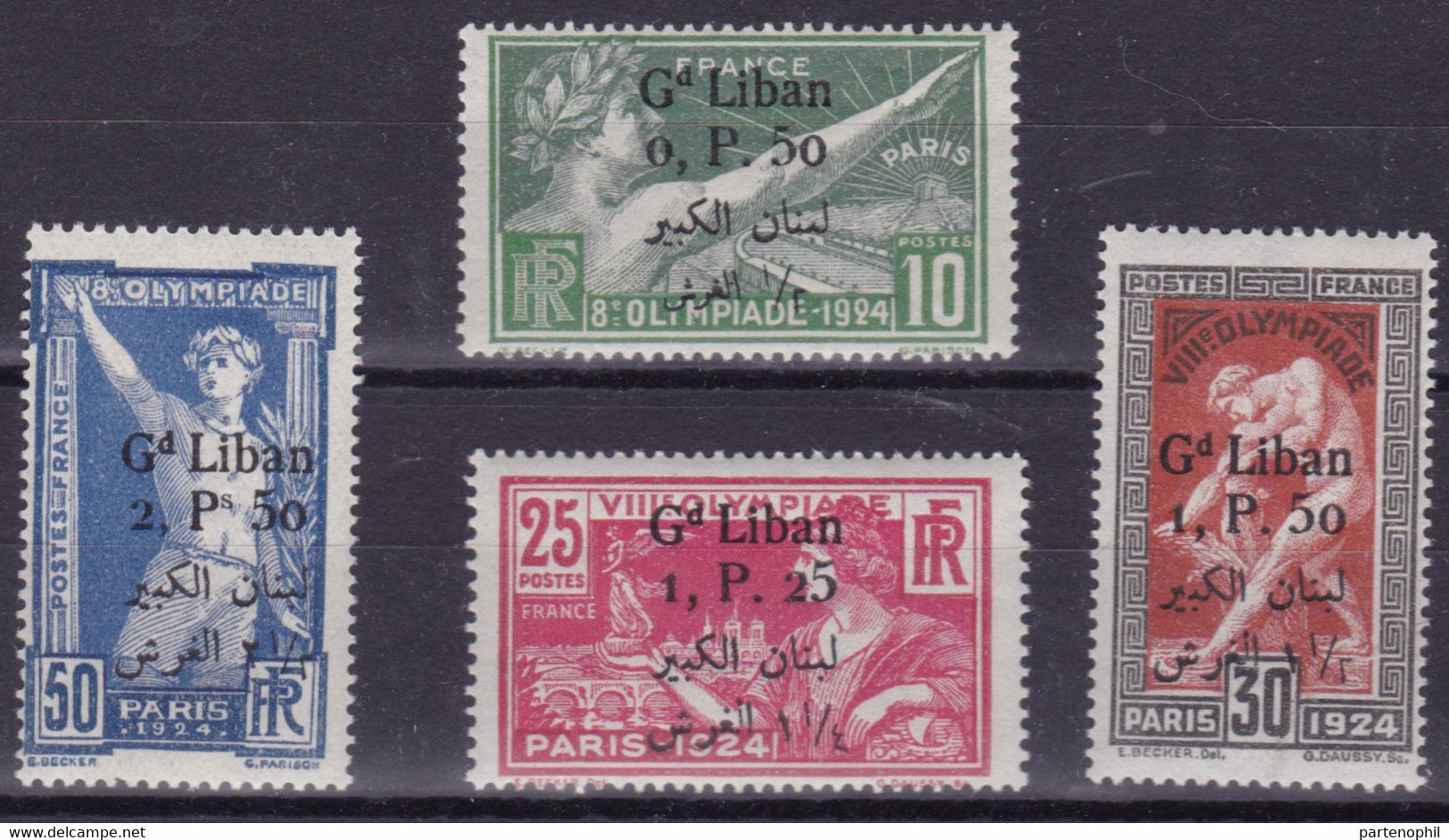 702 ** Libano - 1924 - Olimpiadi Di Parigi N. 45/48. Cat. € 240,00. SPL - Summer 1924: Paris