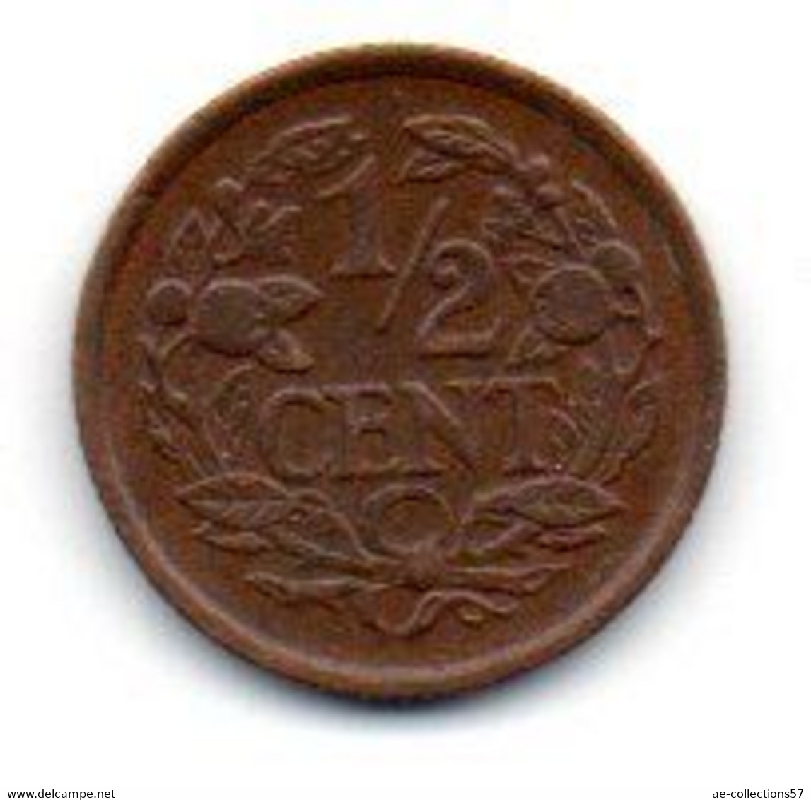 Pays -Bas -  1/2 Cent 1938 - TTB - 0.5 Centavos