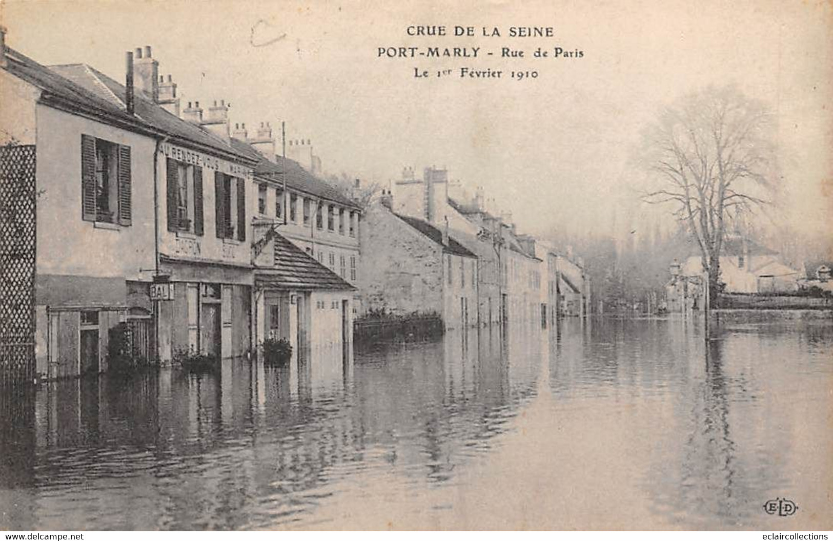 Port-Marly       78         Inondations De 1910. Rue De Paris       (voir Scan) - Sonstige & Ohne Zuordnung