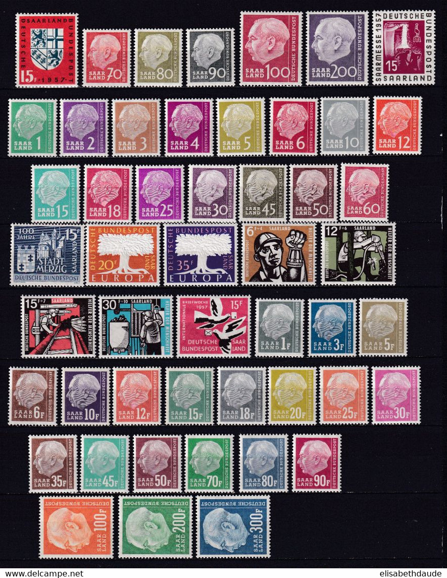 SAAR / SARRE - ANNEE COMPLETE 1957 - YVERT N° 361/410 * MLH - COTE = 73.5 EUROS - Unused Stamps
