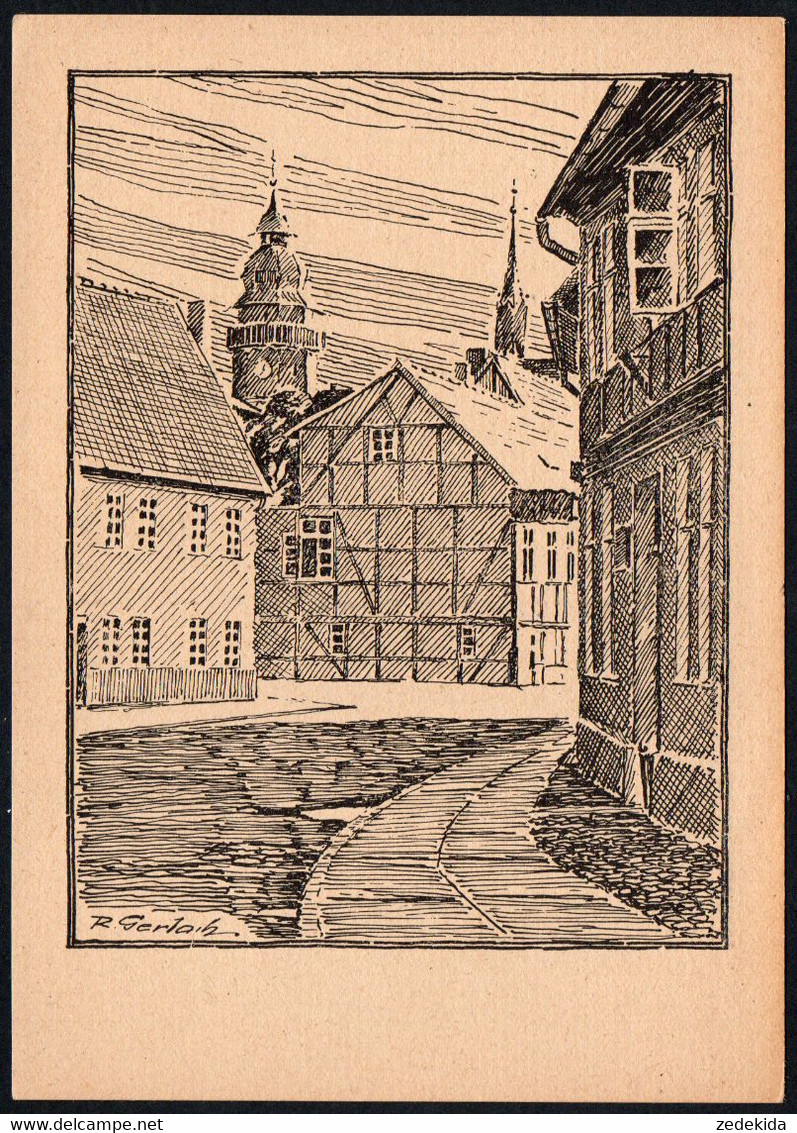 E7617 - R. Gerlach Künstlerkarte - Salzwedel Reichestraße - Verlag Rudolf Voigt - Salzwedel