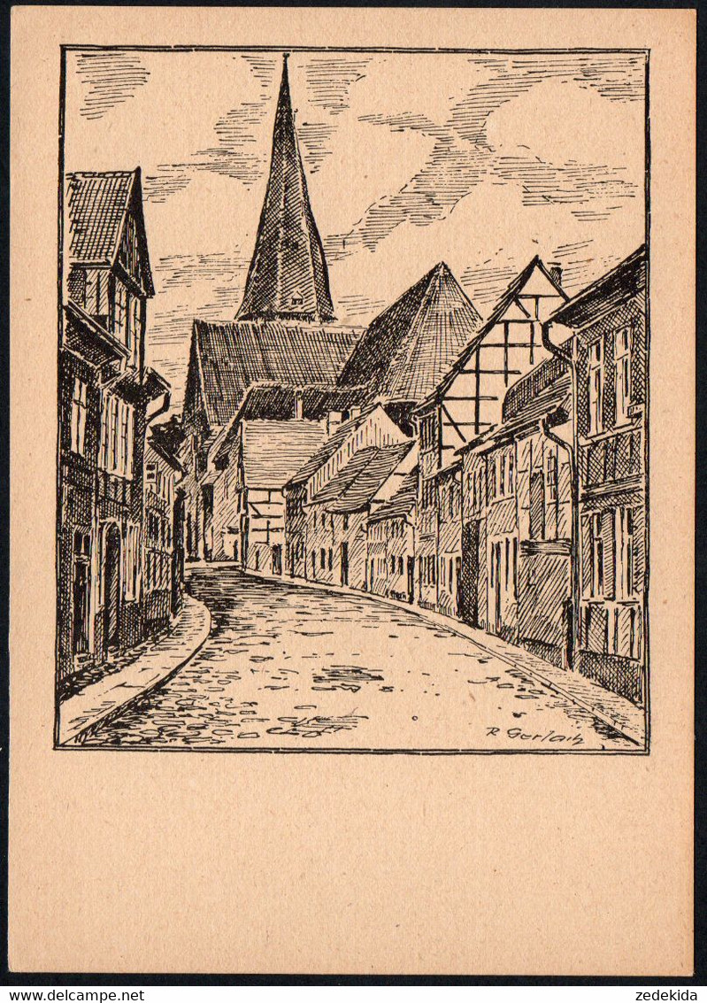 E7618 - R. Gerlach Künstlerkarte - Salzwedel Salzstraße - Verlag Rudolf Voigt - Salzwedel