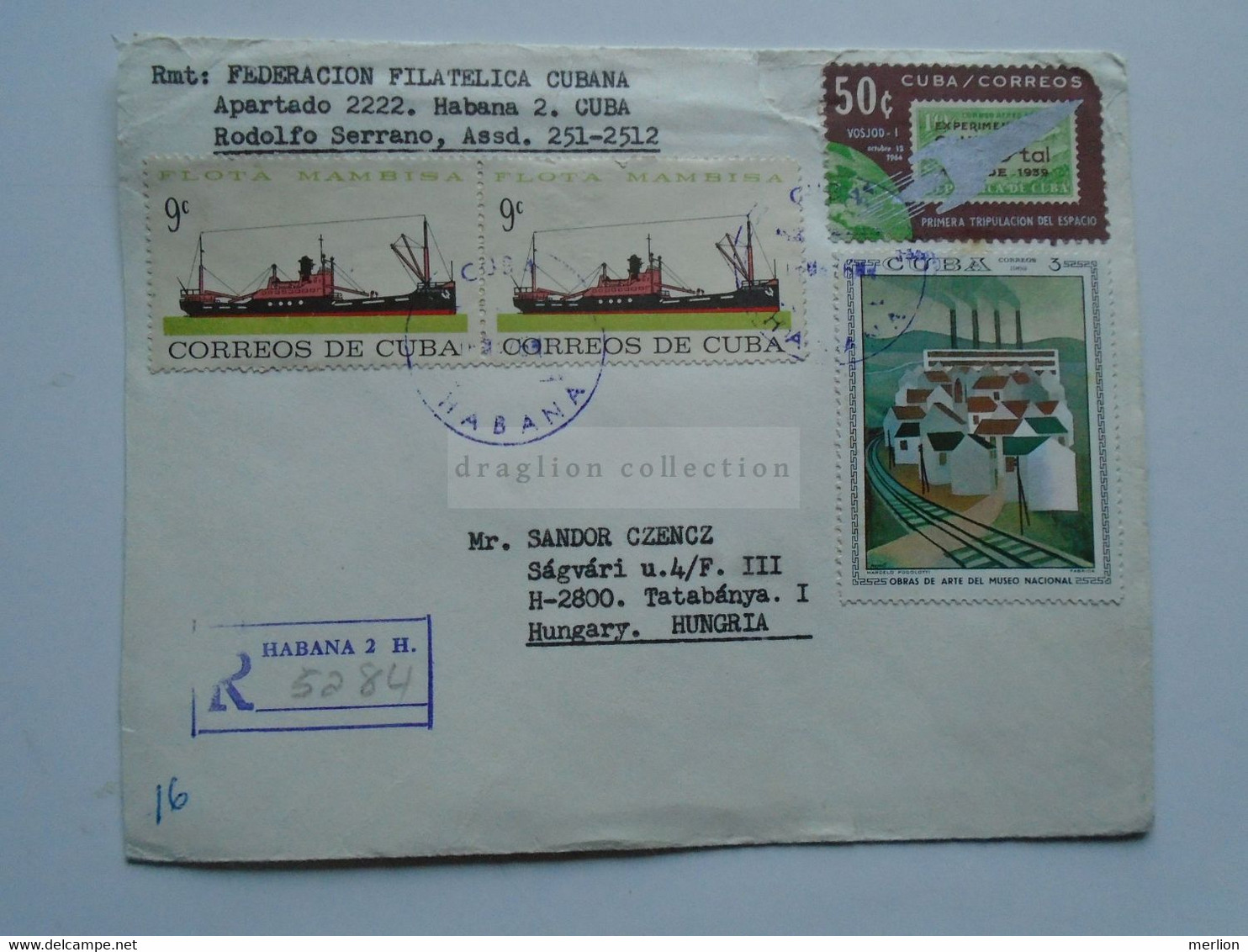 ZA346.38  CUBA  Registered Cover   1976  Cancel  La Habana    Sent To Hungary - Covers & Documents