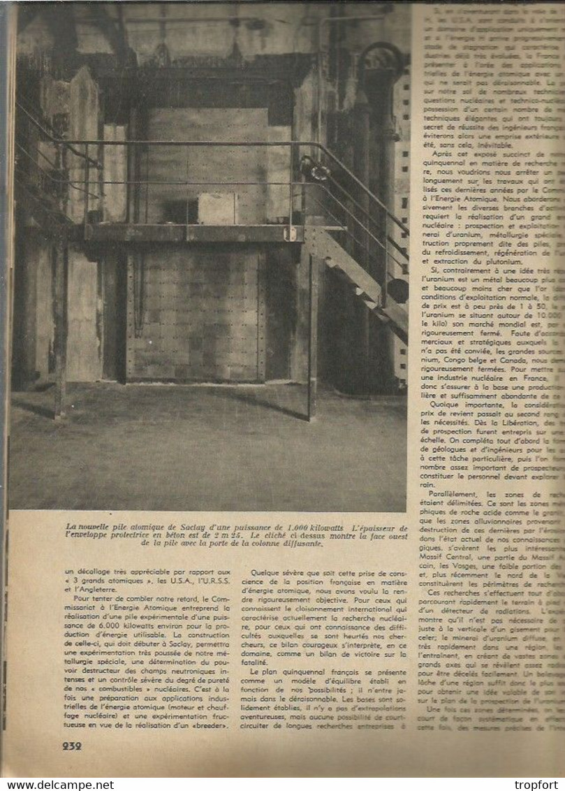 Revue Science Et Vie 1953 SCAPHANDRIER SCAPHANDRE ATMOSPHERIQUE / ZOE Pile Atomique SACLAY - Sterrenkunde