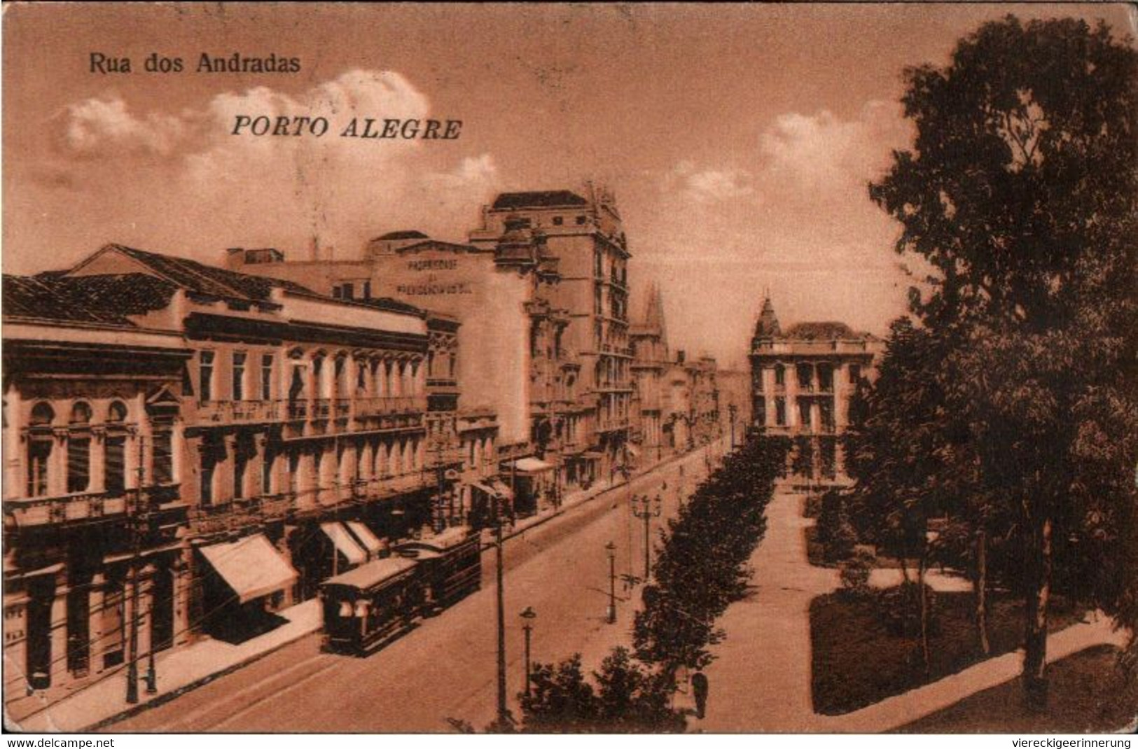 ! Alte Ansichtskarte , Porto Alegre, Straßenbahn, Tram, Brasilien, Brazil - Porto Alegre