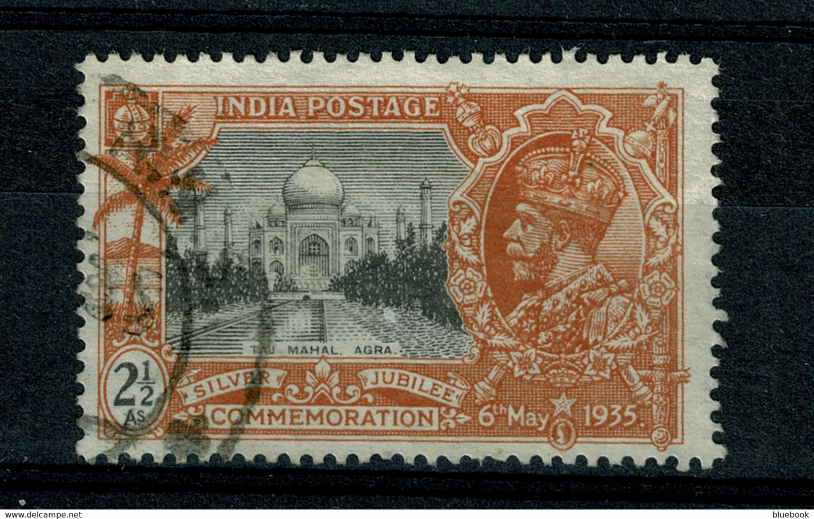Ref 1458 - India - 1935 2 1/2 Annas KGV Silver Jubilee Used Stamp - SG 244 - 1911-35 King George V