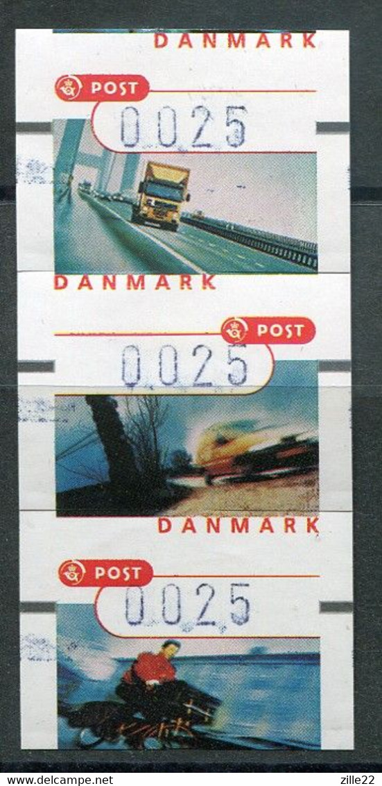 Denmark Dänemark Mi# ATM 17-9, Transport Velo, Cars Postfrisch/MNH - Strip Cutting Error - Timbres De Distributeurs [ATM]