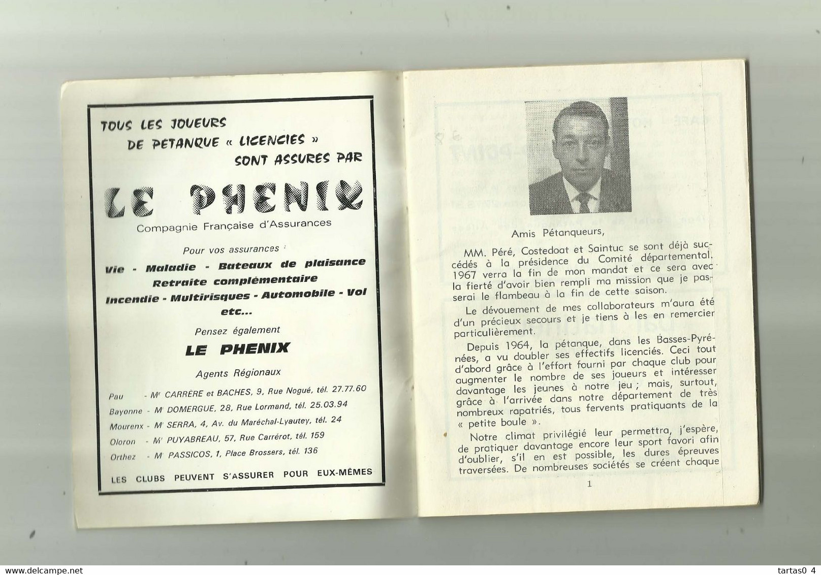 SPORT PETANQUE - DPT 64 - Federation Francaise De Petanque Calendrier 1967 Comite Basses Pyrenées ( 40 Pages ) - Boule/Pétanque