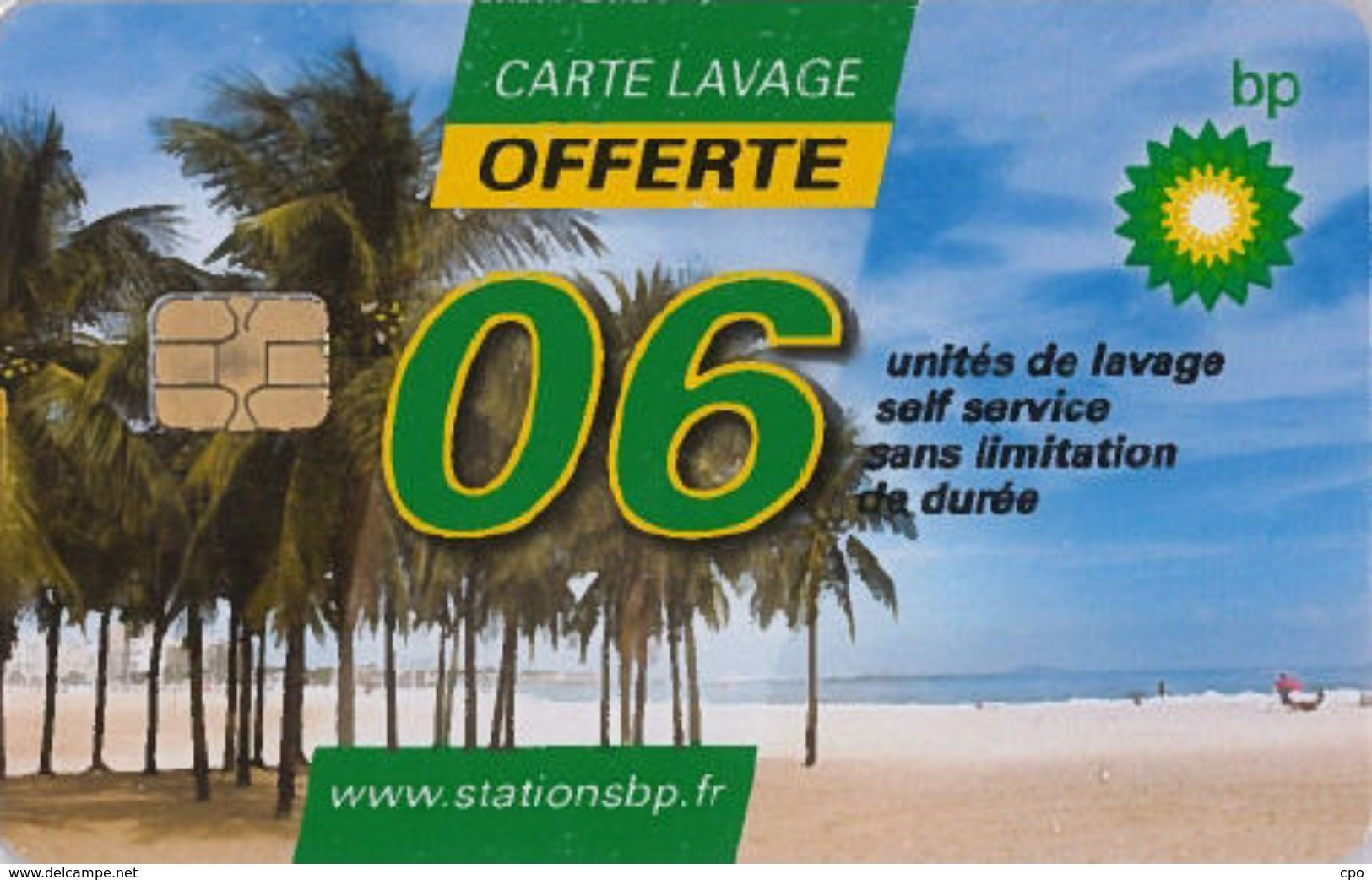 # Carte A Puce Portemonnaie Lavage BP - Palmiers - 6u - Tres Bon Etat - - Car-wash