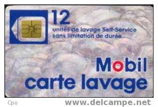 # Carte A Puce Portemonnaie Lavage Mobil 11 - Type 2 - Avec Bulles à Droite 12u So3  - Tres Bon Etat - - Car-wash