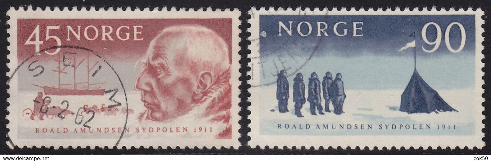 NORWAY 1961 "50th Anniversary Of Roald Amundsen's South Pole Expedition" Mi# 462-63 - NK# 502-03 Compl.set Cancelled - Sonstige & Ohne Zuordnung