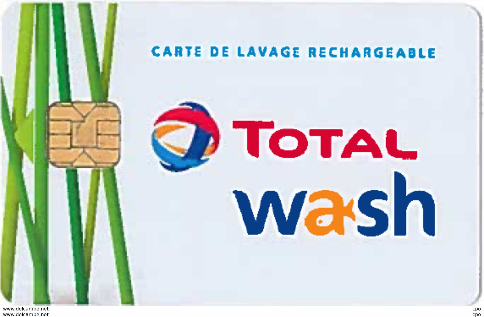 # Carte A Puce Portemonnaie Lavage Total - 880 Stations - Plante Et Gouttes - Carte De Lavage Rechargeable - Brillante - Colada De Coche