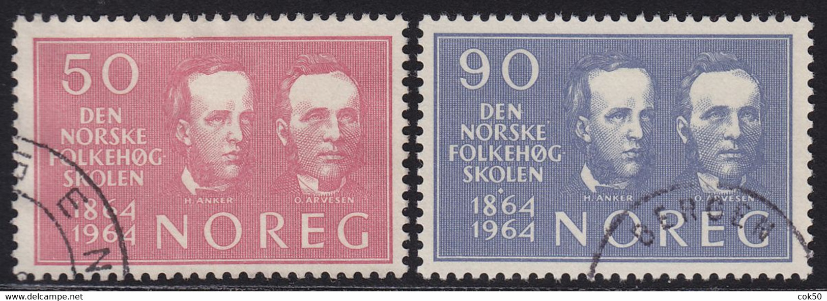 NORWAY 1964 "The Norwegian Folk High School 100 Years" Mi# 522-23 - NK# 558-59 Compl.set Cancelled - Otros & Sin Clasificación