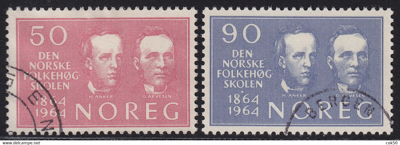 NORWAY 1964 "The Norwegian Folk High School 100 Years" Mi# 522-23 - NK# 558-59 Compl.set Cancelled - Other & Unclassified