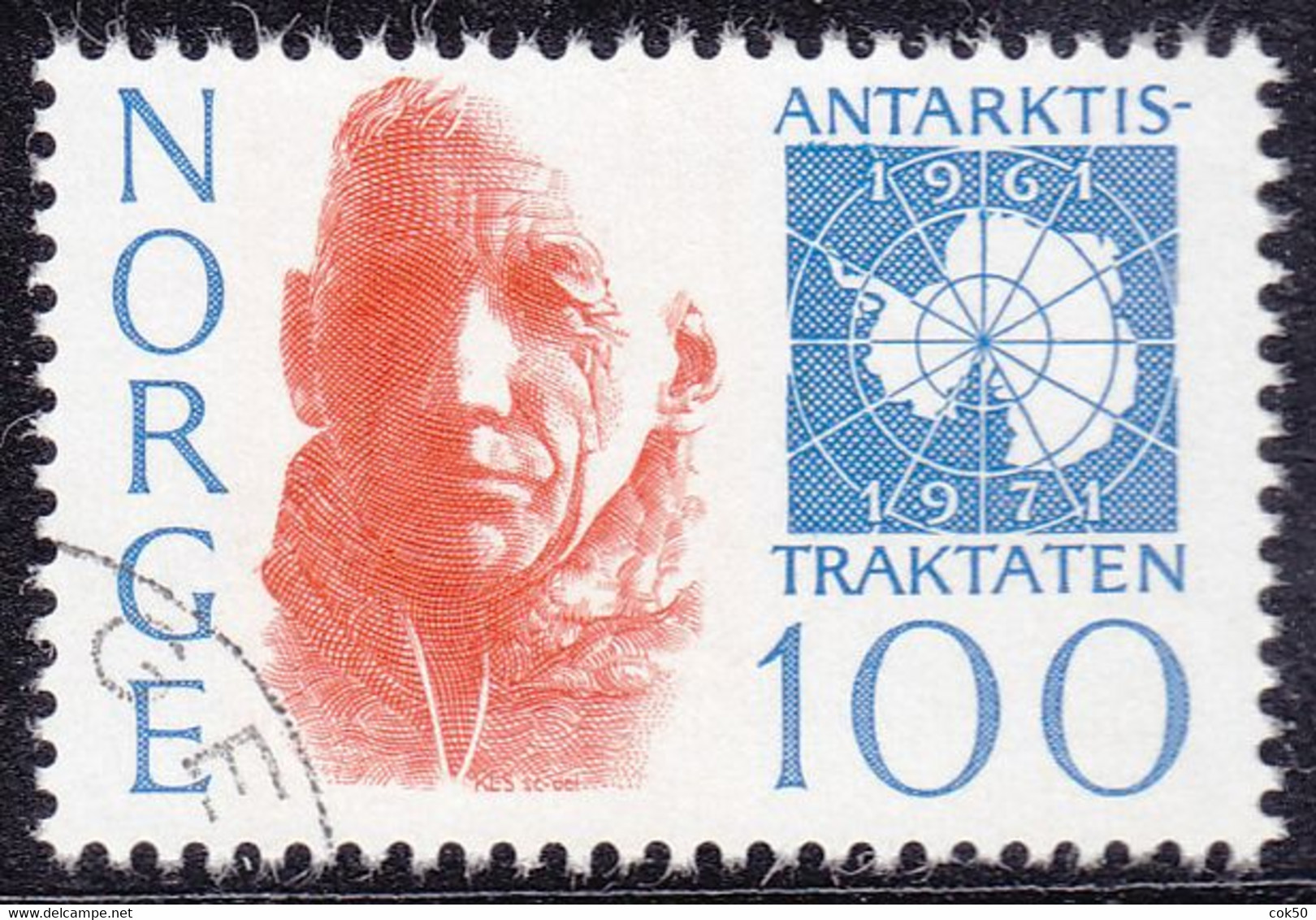 NORWAY 1971 "The Antarctic Treaty 10 Years" Mi# 629 - NK# 676 Cancelled - Other & Unclassified