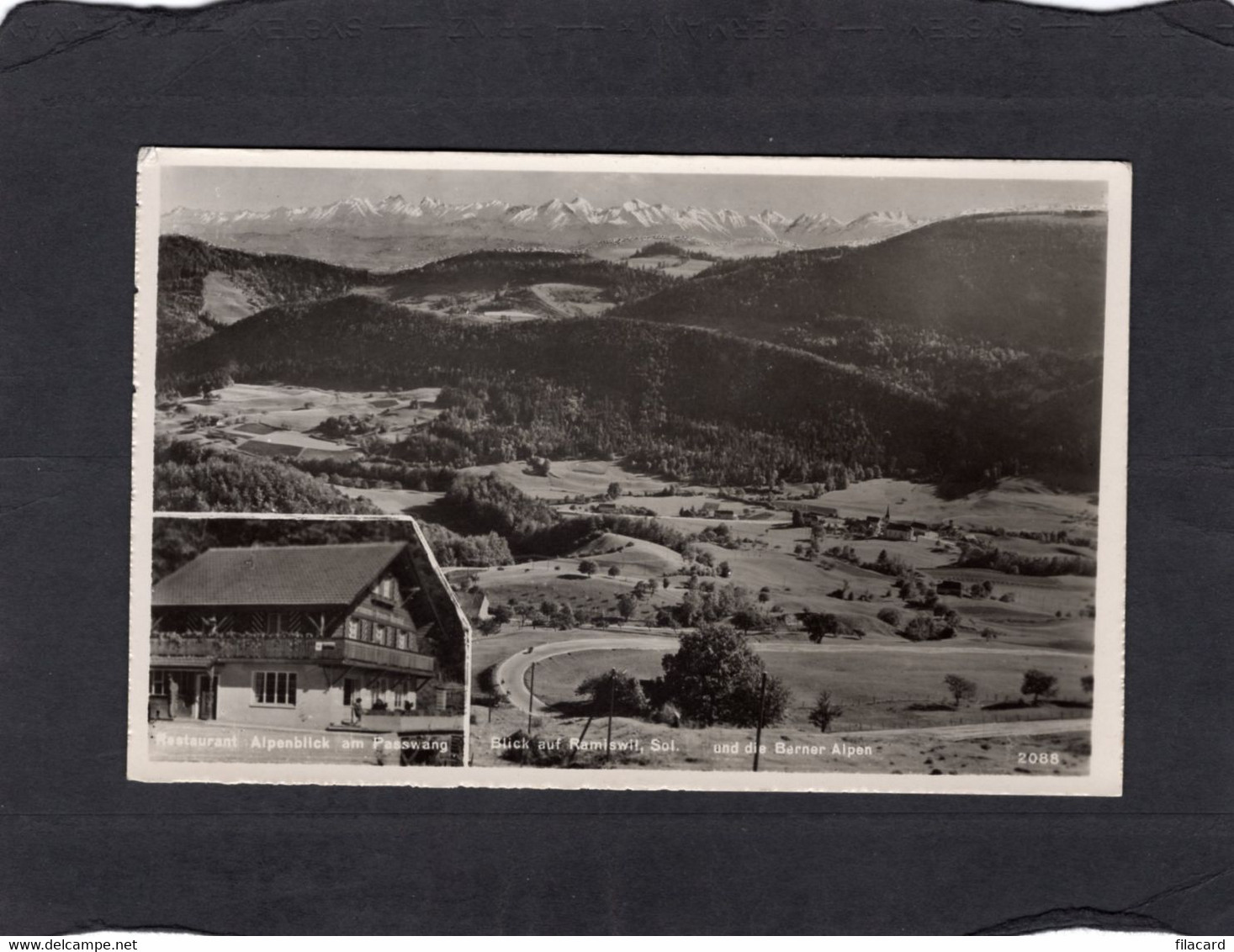 98722     Svizzera,  Restaurant Alpenblick Am Passwang,  Blick Auf Ramiswil,  Sol.  Und  Die Berner Alpen,  NV - Mümliswil-Ramiswil