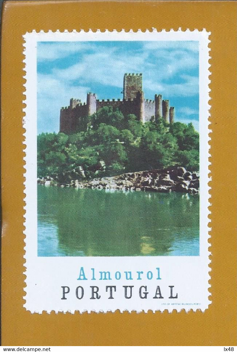 Vinheta Do Castelo De Almourol, Portugal. Rio Tejo. Ordem Templários. Vignette Of Castle Almourol, Tejo River. Templars - Local Post Stamps