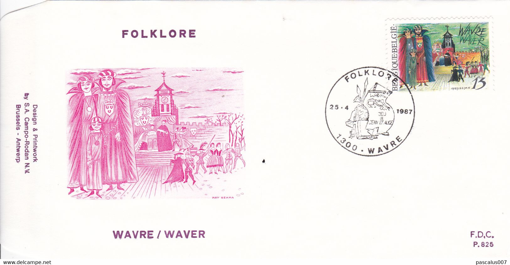 B01-300 2250 FDC P825 Tourisme Wavre Waver 25-04-1987 1300 Wavre - 1981-1990