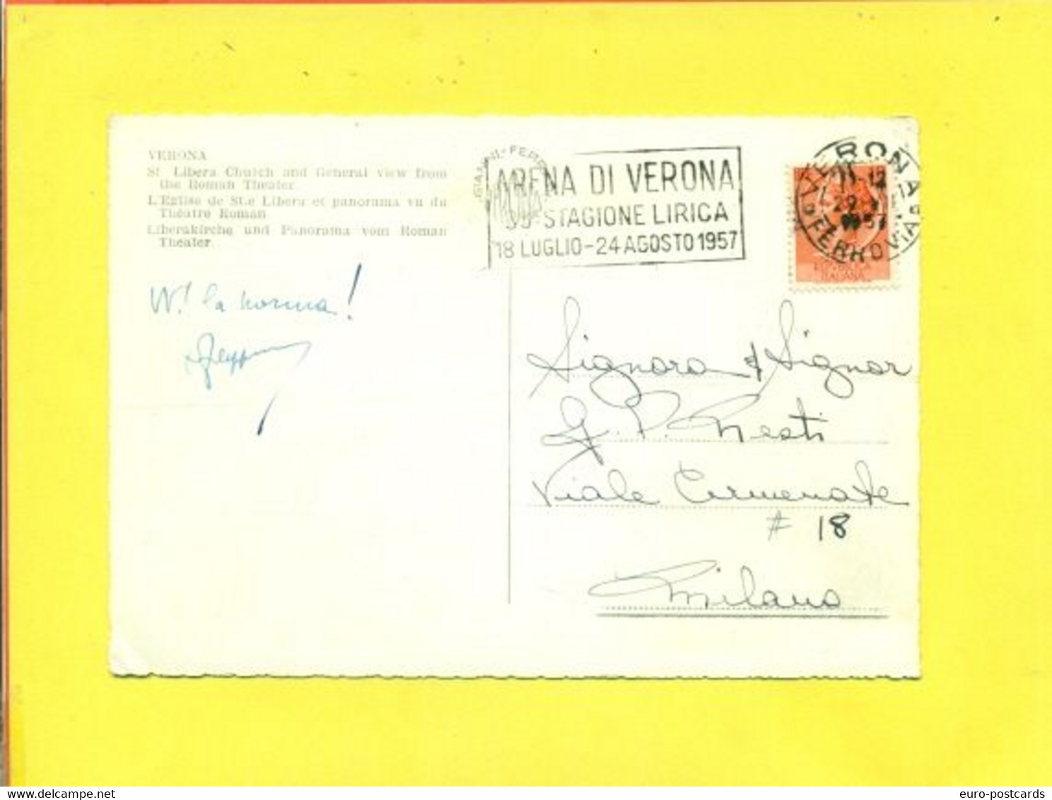 TARGHETTE-STORIA POSTALE-ANNULLI A TARGHETTA-  ISOLATI SU CARTOLINA- SIRACUSANA--MARCOFILIA-VERONA - 1946-60: Poststempel