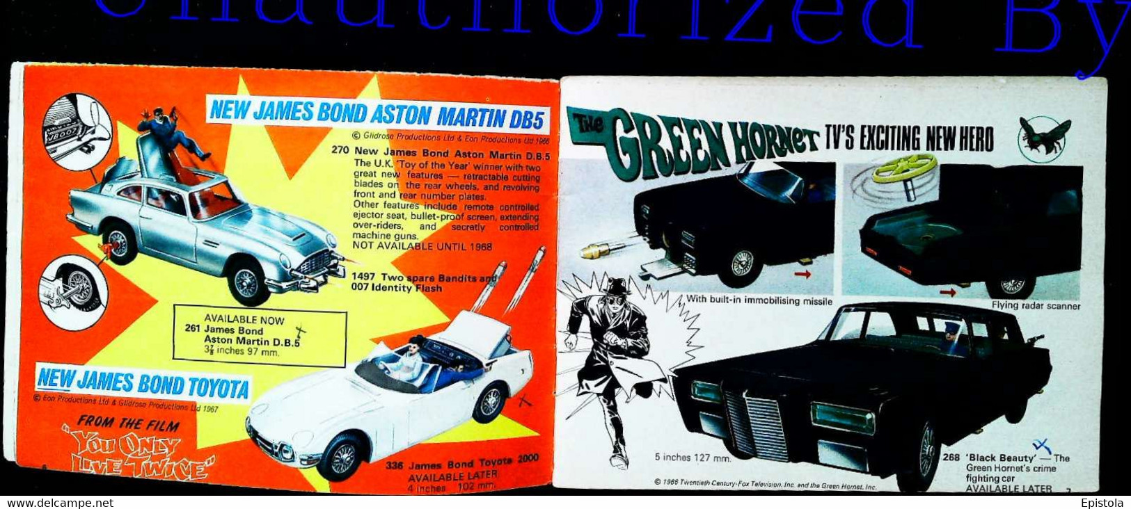 ► Catalogue CORGI 1967-1968 (Rare Collector's price and check list inside) - Model TV James Bond Green Hornet Batmobile