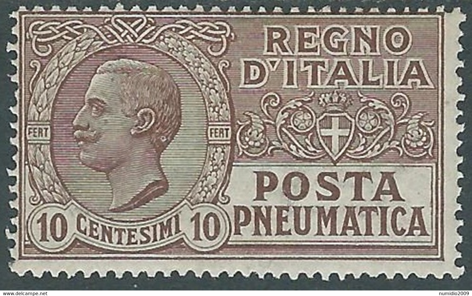 1913-23 REGNO POSTA PNEUMATICA EFFIGIE 10 CENT MH * - RB5-10 - Poste Pneumatique