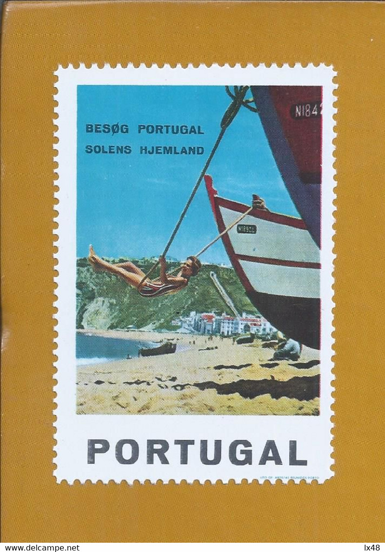 Vinheta Da Praia Da Nazaré. Funicular De Nazaret. Vignette Of Nazaré Beach. Fishing Boat. Elevator Of Nazaré. Pesca. - Local Post Stamps