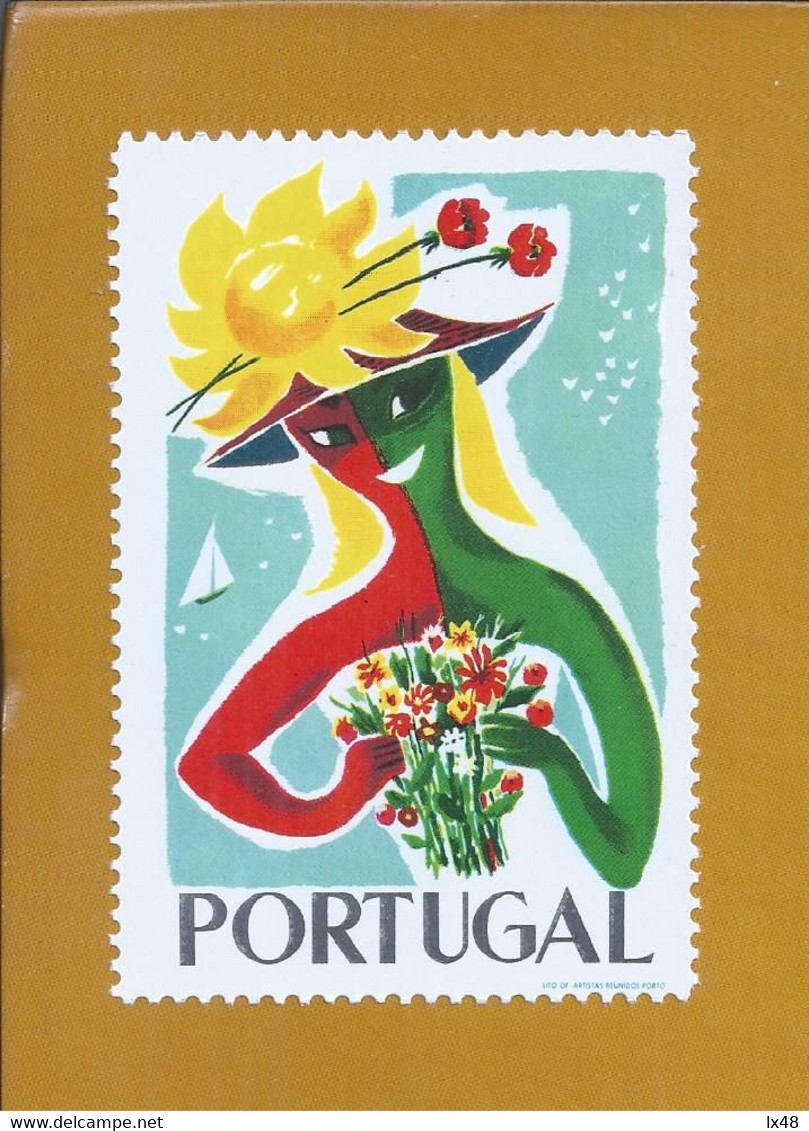 Vignette Of Sun, Sea And Flowers In Portugal. Sun Light. Vignet Van De Zon, Zee En Bloemen In Portugal. Zonlicht. Sonne, - Local Post Stamps