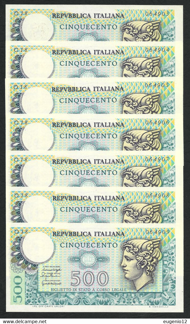 ITALY / ITALIA Lire 500 X Una MERCURIO FDS Ass/gem UNC Decr. 20-12-1976 - 500 Lire