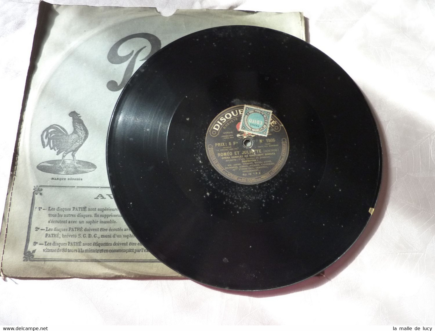 Disque 78 T Phonographe GRAMOPHONE Pathé - Roméo Et Juliette Opéra De Gounod N°1505 - 78 G - Dischi Per Fonografi