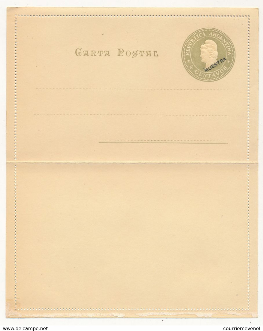 ARGENTINE - Entier Postal - Carte Lettre 6 Centavos (MUESTRA) - Neuve - Postwaardestukken