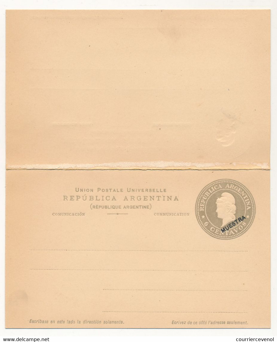 ARGENTINE - Entier Postal - Carte Double Réponse Payée - 6 Centavos (MUESTRA) - Neuve - Postal Stationery