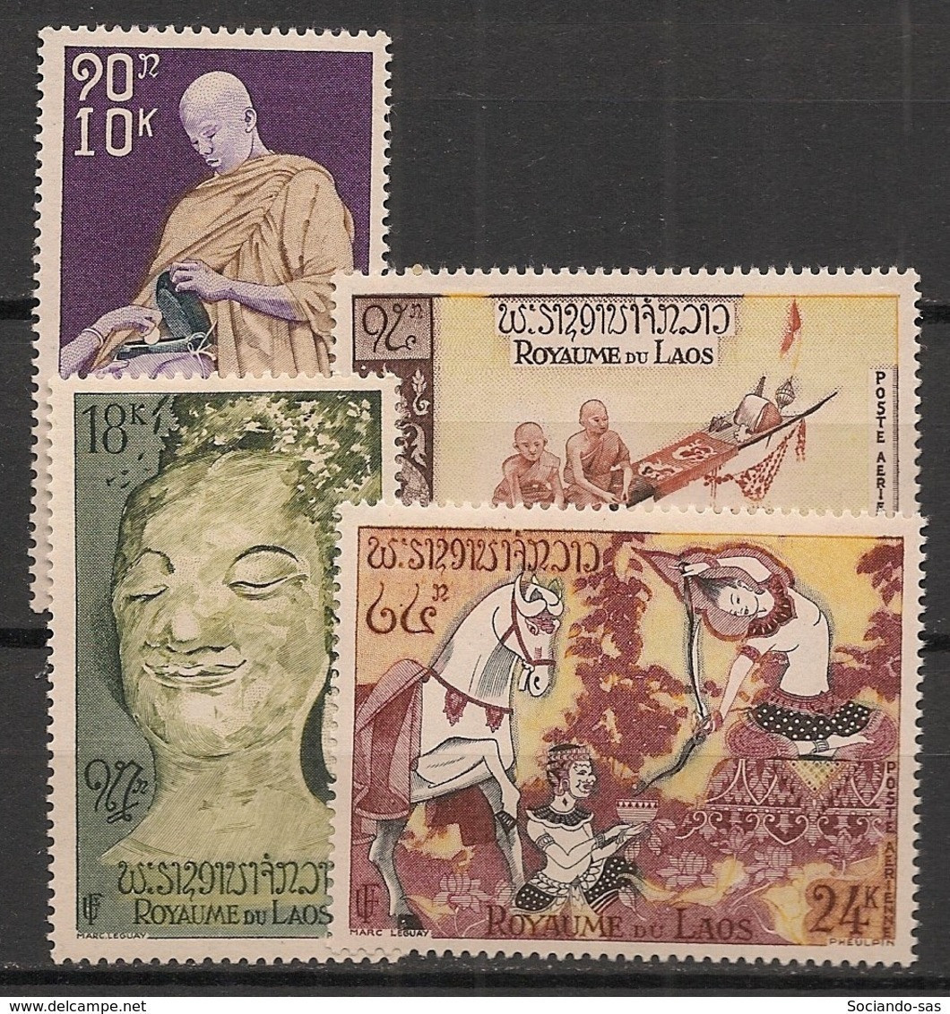 Laos - 1957 - Poste Aérienne PA N°Yv. 27 à 30 - Série Complète Bouddha - Neuf Luxe ** / MNH / Postfrisch - Laos