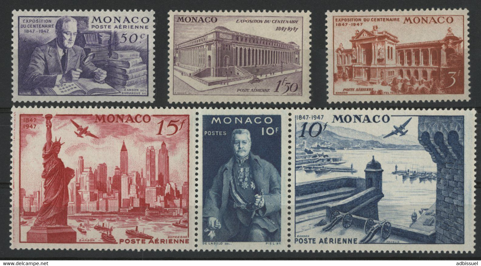 MONACO POSTE AERIENNE N°22 à 27 Cote 24 € Neufs ** MNH  Série Complète De 6 Valeurs TB Vendu 15 % De La Cote - Aéreo