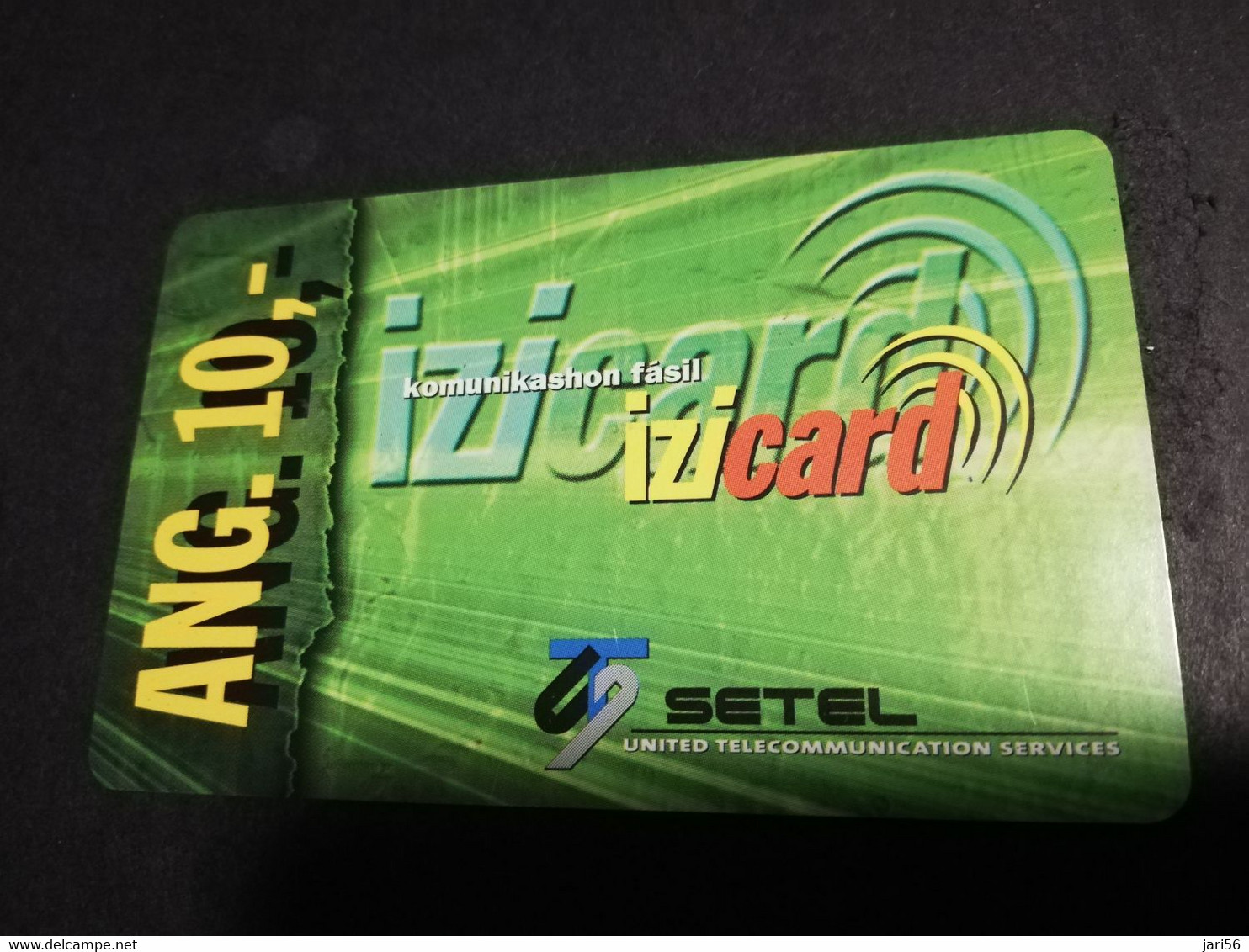 CURACAO NAF 10,- IZICARD /SETEL   DATE; 01-07- 2001   VERY FINE USED CARD  /CURACAO       ** 4655** - Antillen (Niederländische)