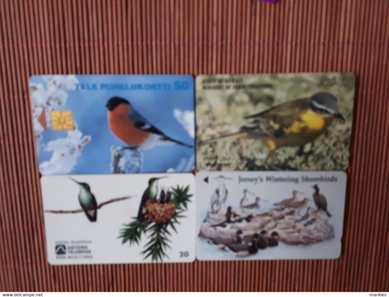 Birds 4 Phonecards Used  Rare - Uccelli Canterini Ed Arboricoli