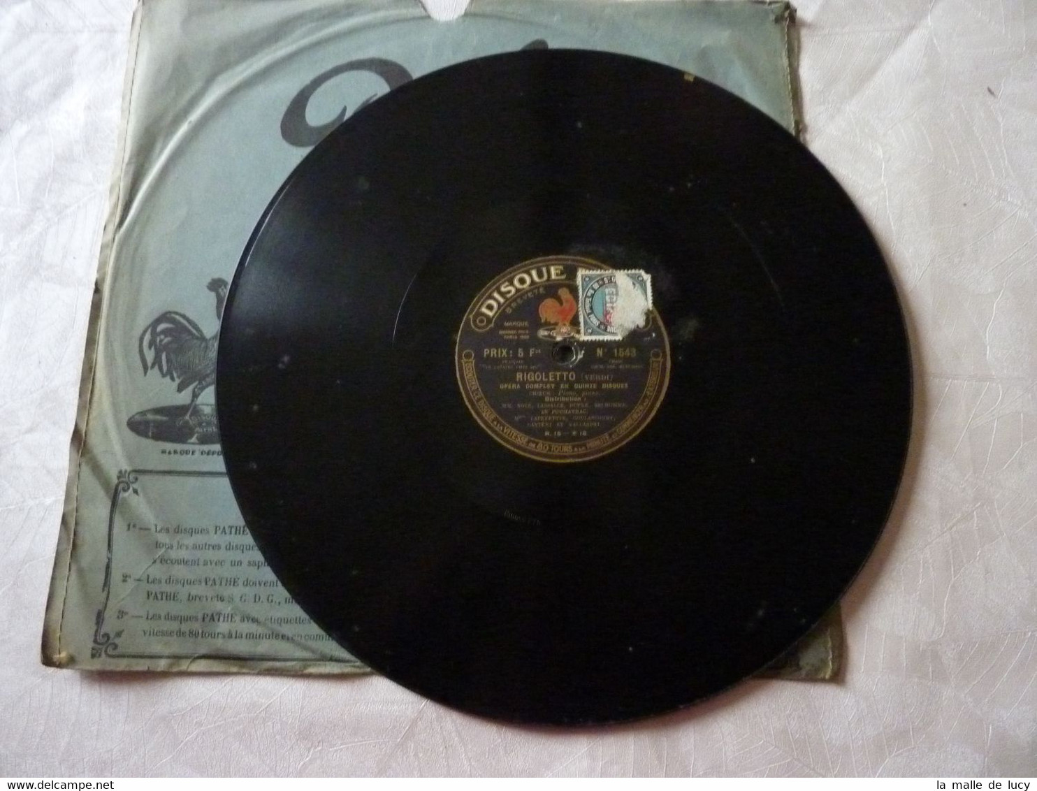 Disque 78 T Phonographe GRAMOPHONE Pathé - Rigoletto Opéra Verdi N° 1543 - 78 G - Dischi Per Fonografi